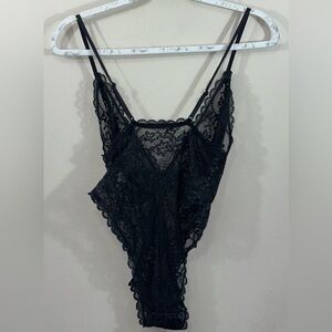 Chic Black Lace Bodysuit